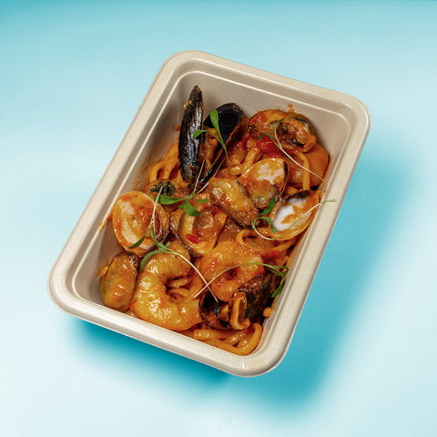 Linguini fresco al mare (mexilhão, camarão e amêijoa)