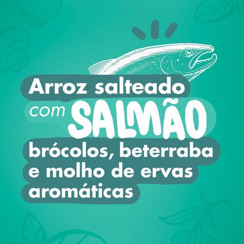 UFG - DOMINGO - Arroz salteado com salmão, brócolos, beterraba e molho de ervas aromáticas