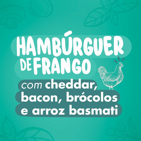 UFG - SÁBADO - Hambúrguer de frango com cheddar, bacon, brócolos e arroz basmati