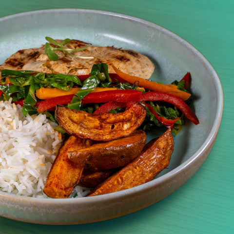 Marmita de assinatura VSFIT: Peito de frango, arroz basmati, batata doce e legumes